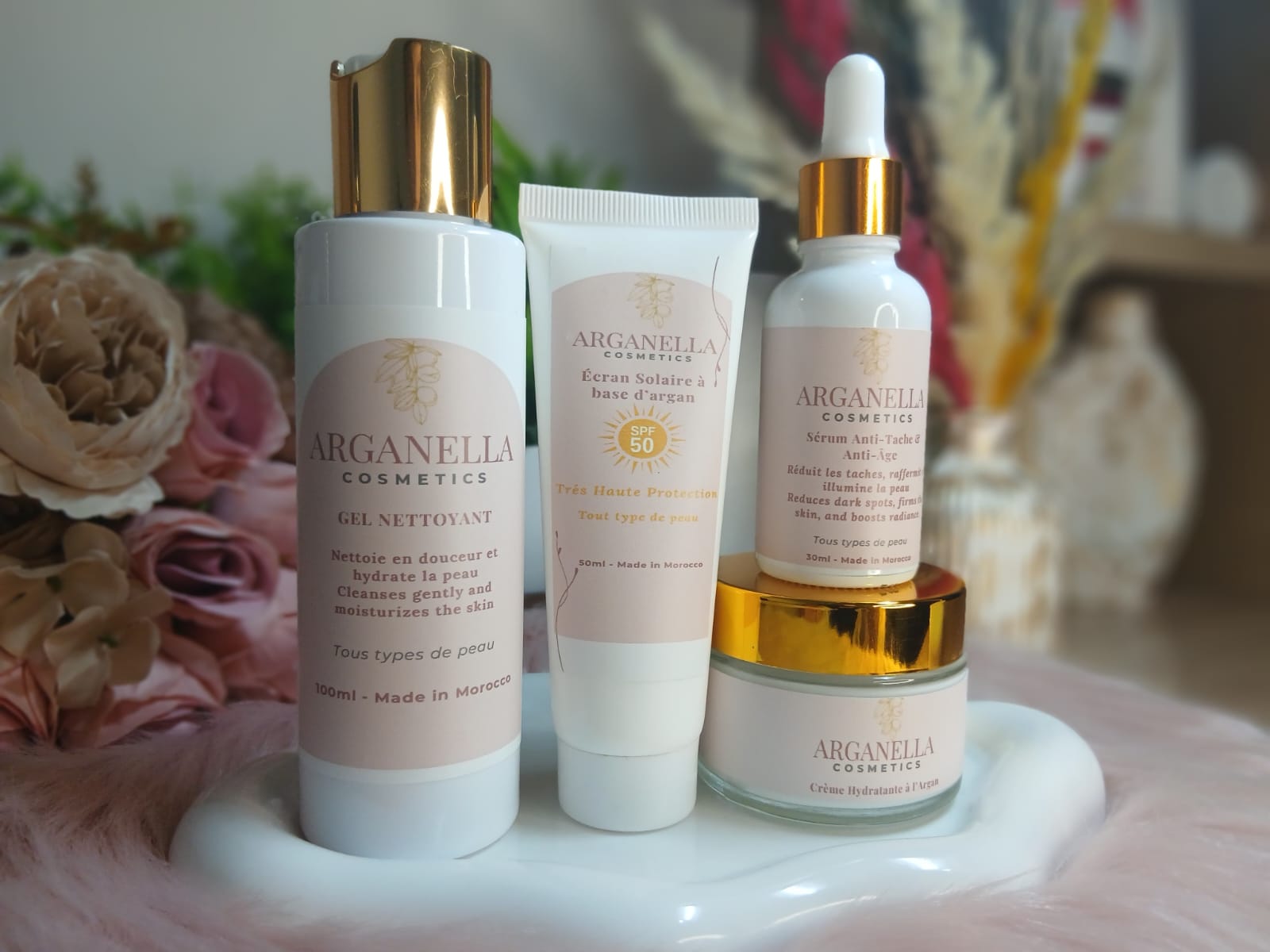 Gamme complète Arganella Cosmetics — 4 produits soins naturels à l'argan